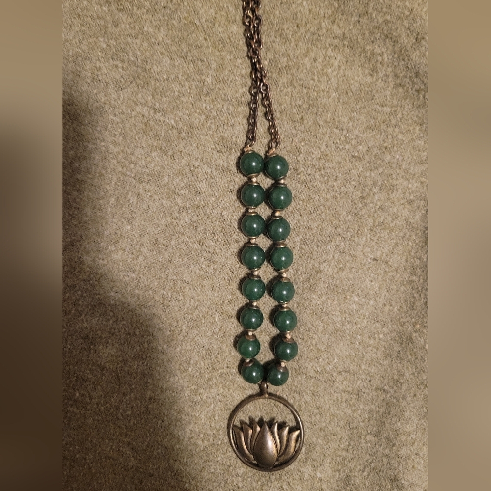 Vintage Green Beaded Necklace